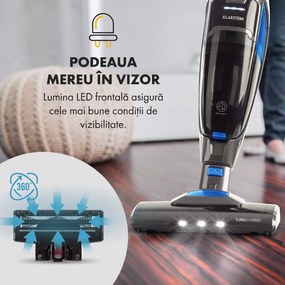 Klarstein TurboHybrid, aspirator de podea și aspirator de mână, antracit/albastru