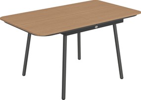 Outsunny Masă de grădină 140 x 80 cm pentru 6 persoane rezistentă la rugină masă de exterior cu blat WPC Picioare reglabile, Teak | Aosom Romania
