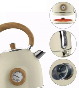 Ceanic cu termometru Klausberg KB 7906, 2200W, 1.8 l, Indicator nivel apa, Protectie supraincalzire, Crem