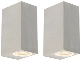 Set de 2 aplice moderne din aluminiu cu 2 lumini IP44 - Baleno