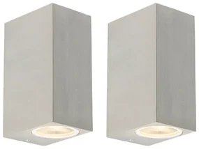Set de 2 aplice moderne din aluminiu cu 2 lumini IP44 - Baleno
