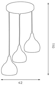 Lustră pe cablu AKTAN 3xE27/60W/230V neagră rotundă