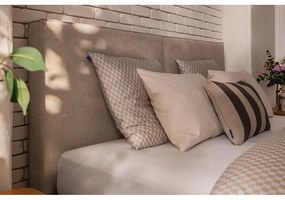 Pat matrimonial bej tapițat cu spațiu de depozitare cu somieră 180x200 cm Thessa Bold – Bonami Selection