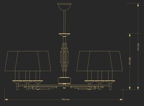 Candelabru 6 brate realizat manual Fellino