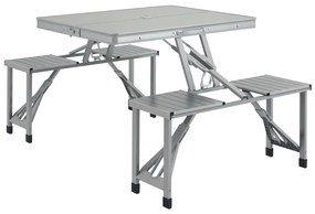 Outsunny Set masă și scaun de camping pliabil formă valiză picnic, aluminiu, dim. 85,5L x 67,5l x 67H cm | Aosom Romania