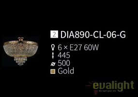 Lustra cristal design elegant diam.50cm Palace MYDIA890-CL-06-G