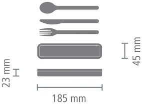 Set de tacâmuri de călătorie argintiu din oțel inoxidabil 3 buc. Make &amp; Take – Brabantia