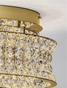 Lustra aplicata LED auriu, cristale sticla CELYSIA 60cm