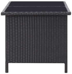 Set mobilier de gradina cu perne, 6 piese, negru, poliratan