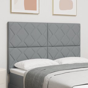 vidaXL Tăblie cap cu lumini cu bandă LED Gri deschis 160 cm țesătură