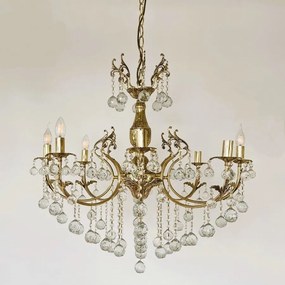 Lustra Tila cu 8 Brate, Desing Baroc, French Gold Antic, Alama si Metal - Bussy Lighting 0158-78-08Z