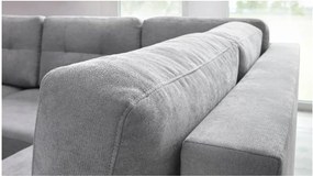 Colțar extensibil cu șezlong pe partea dreaptă Bobochic Paris Balio, gri