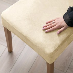 Restilo Husă pentru scaun Sento bej deschis, 48 x48 x 58 + 10 cm, set de 6 bucăți