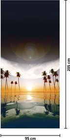 Fototapet pentru ușă - Luna și palmieri (95x205cm)