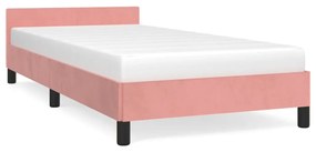 347554 vidaXL Cadru de pat cu tăblie, roz, 90x200 cm, catifea