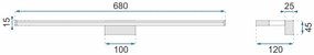 Aplica LED pentru oglinda 15W 68,5CM APP370-1W argintie
