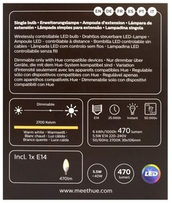 LED Bec dimmbil Philips Hue WHITE E14/5,5W/230V 2700K