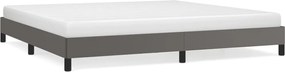 vidaXL Cadru de pat, gri, 200x200 cm, piele ecologică