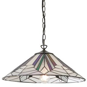 Endon 63938 - Lustră Tiffany ASTORIA pe lanț, 1xE27/60W/230V, Ø48 cm