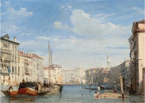 Tablou pe sticlă - Richard Parkes Bonington, The Grand Canal, reproducere (70x50 cm)