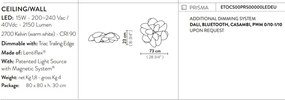 Aplica de perete sau tavan LED realizata manual Etoile Prisma