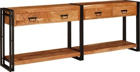 vidaXL Mese consolă 2 pcs Maro 200 x 33 x 75 cm Lemn Solid de Acacia