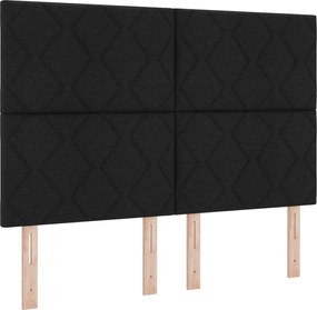 vidaXL Tăblie LED Negru 160 cm țesătură