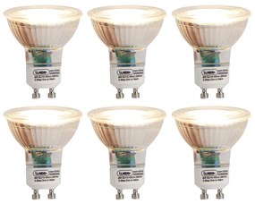 Set de 6 becuri LED GU10 cu 3 trepte de reglare a luminozității, de la cald la extra cald, 6W 450lm 2000K - 2700K