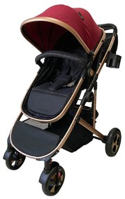 Carucior 2 in 1 reversibil si transformabil, landou sport si geanta cadou - Rosu - CPC-08-rosu