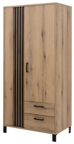 Dulap de haine Neo NE8 (Stejar evoke + Negru mat). 1048504