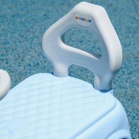 AIYAPLAY Mașinuță de împins pentru copii, protecție anti-răsturnare, spătar, claxon, scaun antiderapant, albastru deschis | Aosom Romania