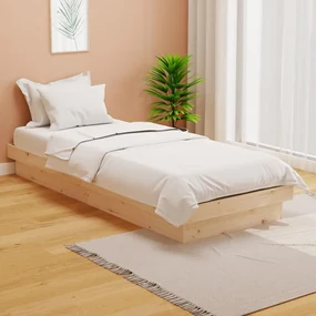 819932 vidaXL Cadru de pat mic single, 75x190 cm, lemn masiv