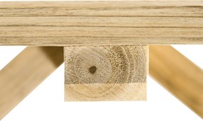 Outsunny Bancă de Grădină cu 2 Locuri, Design cu Roți, Bancă de Exterior din Lemn de Brad, pentru Terasă, Patio și Curte, 98x50x39,5 cm, Aspect Lemn Natural | Aosom Romania