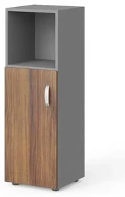 Dulap mediu Manager 39,9 x 42,2 x 119,5 cm, stânga, nuca warmia / gri