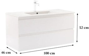 Dulap inferior Vario Forte 100 cu lavoar alb-alb