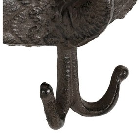 Cuier de perete dublu, din fonta, cu model, Peacock