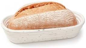 HOME ELEMENTS Coș oval cu inserție din țesătură,35 x 14 cm x 7,5 cm