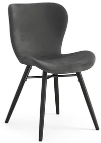 MAZZONI EXPORT ALTEA Velură Gri închis/picioare negre - MODERNE PENTRU LIVING/SUFRAGERIE/BUCĂTĂRIE/BIROU CATIFEA