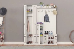 Cuier hol cu pantofar alb Vera Homs 183 x 35 x 150 cm 