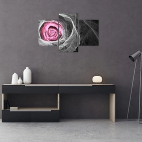 Tablou - Trandafir abstract, fucsia (90x60 cm)