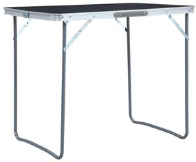 vidaXL Masă de camping pliabilă cu cadru metalic, gri, 80 x 60 cm
