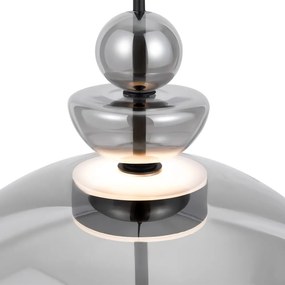 Lustra/Pendul LED design modern decorativ Bangkok 40cm, fumuriu
