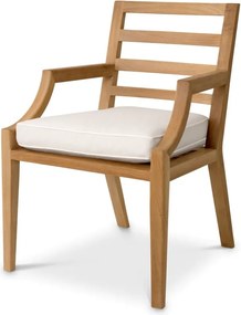 Scaun elegant pentru exterior design LUX Hera natur / flores off-white