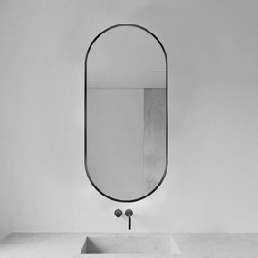 Oglinda ovala 70 cm Rea rama metalica neagra KLMR-3570