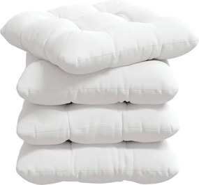 vidaXL Perne de Șezut 4 pcs Alb 45 x 45 x 12 cm țesătură