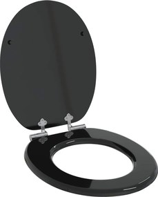 vidaXL Capac de toaletă cu închidere lentă Negru 44 x 38 cm Placă MDF