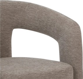 Scaun cu design sculptural tesatura chenille greige ARCH