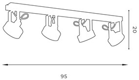 Plafonieră spot VIVA 4xGU10/AR/15W/230V