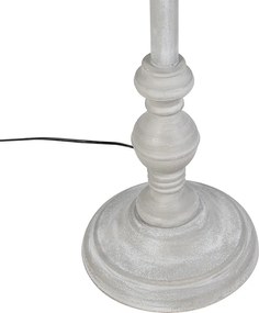 Lampă de podea rustică gri cu abajur din in negru - Classico