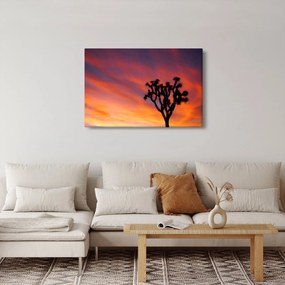 Tablou apus de soare deasupra siluetei unui copac (90x60 cm)